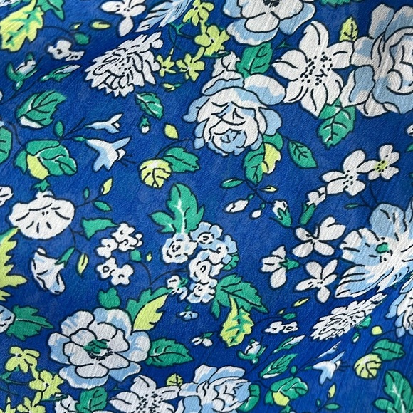 Abercrombie and Fitch, blue, green‎ and white floral, sheer blouse women’s large - Picture 4 of 4